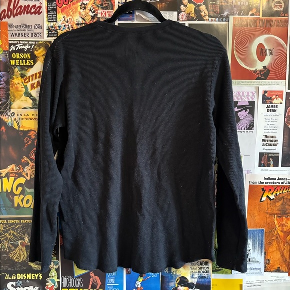 Vintage 2000s faded glory waffle knit long sleeve cross shirt - Picture 2 of 2